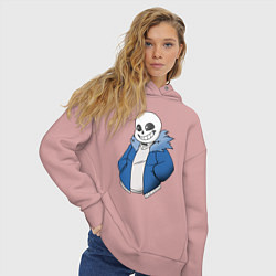 Толстовка оверсайз женская Sans, цвет: пыльно-розовый — фото 2