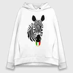 Толстовка оверсайз женская Juventus Zebra, цвет: белый