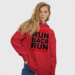 Толстовка оверсайз женская Run Вася Run, цвет: красный — фото 2
