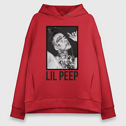 Толстовка оверсайз женская Lil Peep: Black Style, цвет: красный