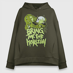 Толстовка оверсайз женская Bring Me The Horizon: Green Girl, цвет: хаки