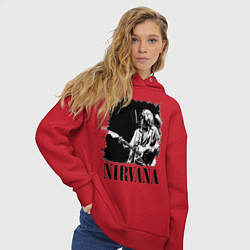 Толстовка оверсайз женская Black Nirvana, цвет: красный — фото 2