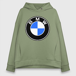 Толстовка оверсайз женская Logo BMW, цвет: авокадо
