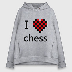 Женское худи оверсайз I love chess