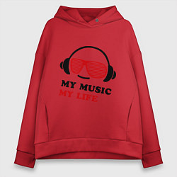 Женское худи оверсайз My music my life