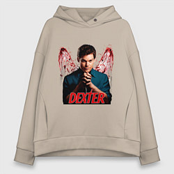 Толстовка оверсайз женская Dexter: Blooded wings, цвет: миндальный