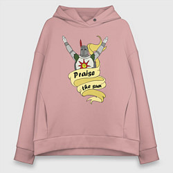 Толстовка оверсайз женская Praise the Sun, цвет: пыльно-розовый