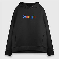 Толстовка оверсайз женская Google, цвет: черный
