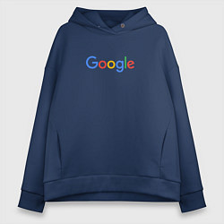 Толстовка оверсайз женская Google, цвет: тёмно-синий