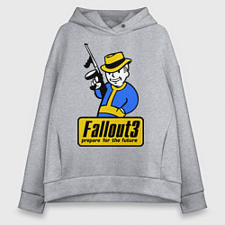 Толстовка оверсайз женская Fallout 3 Man, цвет: меланж