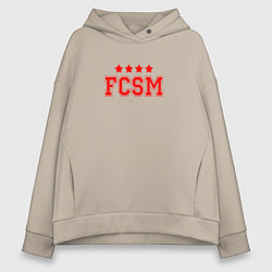 Толстовка оверсайз женская FCSM Club, цвет: миндальный