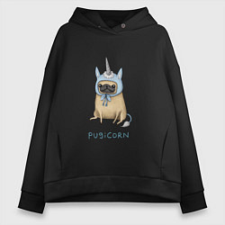 Женское худи оверсайз Pugicorn