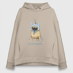 Женское худи оверсайз Pugicorn