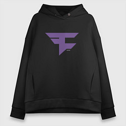 Толстовка оверсайз женская Faze Clan Ultraviolet, цвет: черный