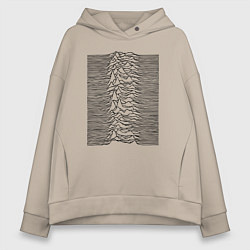 Толстовка оверсайз женская Unknown Pleasures, цвет: миндальный