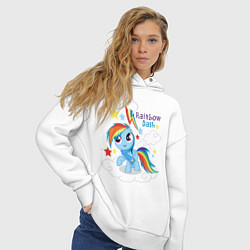 Толстовка оверсайз женская Rainbow Dash, цвет: белый — фото 2