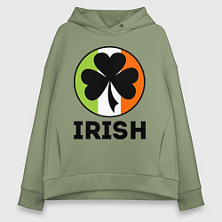Толстовка оверсайз женская Irish - цвет флага, цвет: авокадо