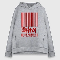 Толстовка оверсайз женская Slipknot: barcode, цвет: меланж