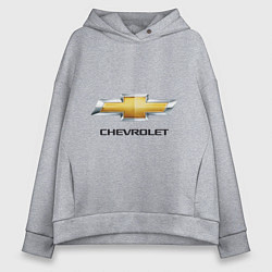 Толстовка оверсайз женская Chevrolet логотип, цвет: меланж
