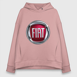 Толстовка оверсайз женская FIAT logo, цвет: пыльно-розовый