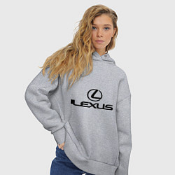 Толстовка оверсайз женская Lexus logo, цвет: меланж — фото 2