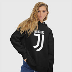 Толстовка оверсайз женская Ronaldo CR7, цвет: черный — фото 2