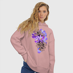 Толстовка оверсайз женская Krokus Flower, цвет: пыльно-розовый — фото 2