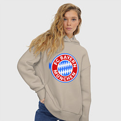 Толстовка оверсайз женская Bayern Munchen FC, цвет: миндальный — фото 2