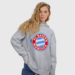 Толстовка оверсайз женская Bayern Munchen FC, цвет: меланж — фото 2