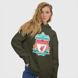 Толстовка оверсайз женская Liverpool FC, цвет: хаки — фото 2