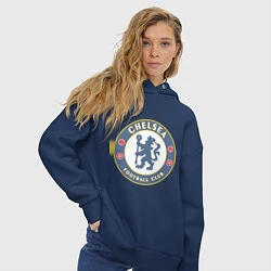 Толстовка оверсайз женская Chelsea FC, цвет: тёмно-синий — фото 2