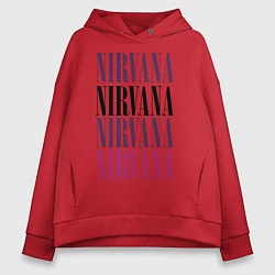Толстовка оверсайз женская Get Nirvana, цвет: красный