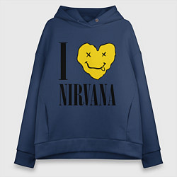 Женское худи оверсайз I love Nirvana