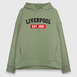 Толстовка оверсайз женская FC Liverpool Est. 1892, цвет: авокадо