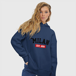 Толстовка оверсайз женская FC Milan Est. 1899, цвет: тёмно-синий — фото 2