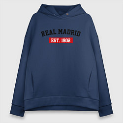 Толстовка оверсайз женская FC Real Madrid Est. 1902, цвет: тёмно-синий