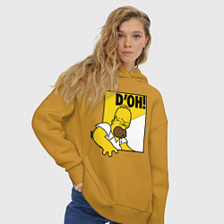 Толстовка оверсайз женская Homer D'OH!, цвет: горчичный — фото 2