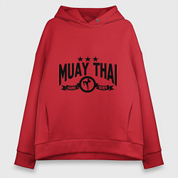 Толстовка оверсайз женская Muay thai boxing, цвет: красный