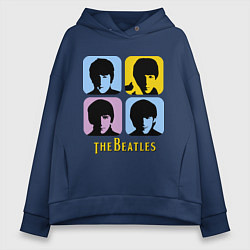 Толстовка оверсайз женская The Beatles: pop-art, цвет: тёмно-синий