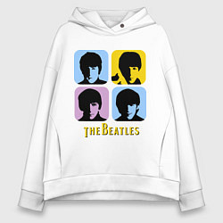 Толстовка оверсайз женская The Beatles: pop-art, цвет: белый