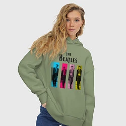 Толстовка оверсайз женская Walking Beatles, цвет: авокадо — фото 2