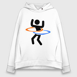 Толстовка оверсайз женская Portal Рoops, цвет: белый