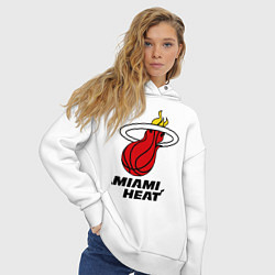 Толстовка оверсайз женская Miami Heat-logo, цвет: белый — фото 2