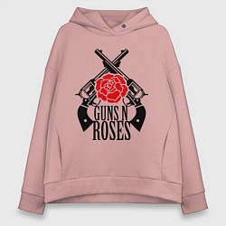 Толстовка оверсайз женская Guns n Roses: guns, цвет: пыльно-розовый