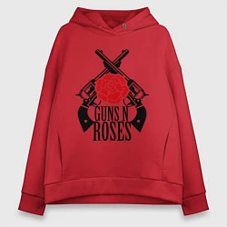 Толстовка оверсайз женская Guns n Roses: guns, цвет: красный