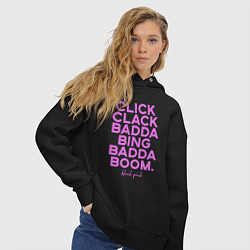 Толстовка оверсайз женская Click Clack Black Pink, цвет: черный — фото 2