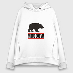 Толстовка оверсайз женская Moscow Bear, цвет: белый