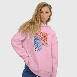 Толстовка оверсайз женская Пестрая лисица, цвет: светло-розовый — фото 2