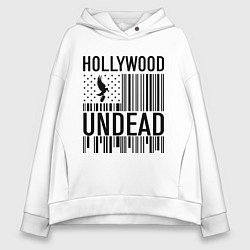 Толстовка оверсайз женская Hollywood Undead: flag, цвет: белый