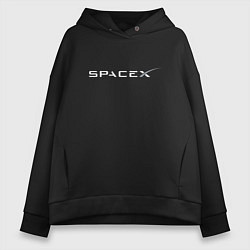 Толстовка оверсайз женская SpaceX, цвет: черный